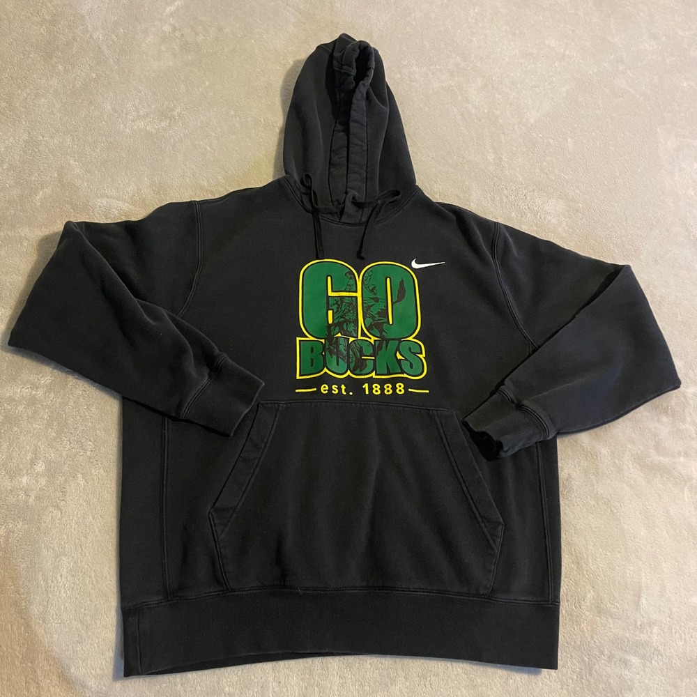 Milwaukee Bucks Nike Mens Medium Black Pullover Hoodie Sweatshirt Basketball